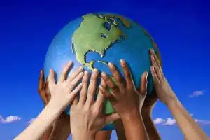 Globe with Hands