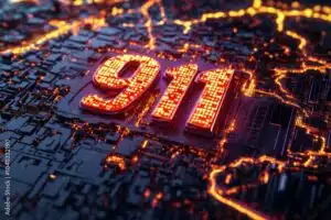 911 emergency number graphic symbolizing urgent translation and interpretation services.