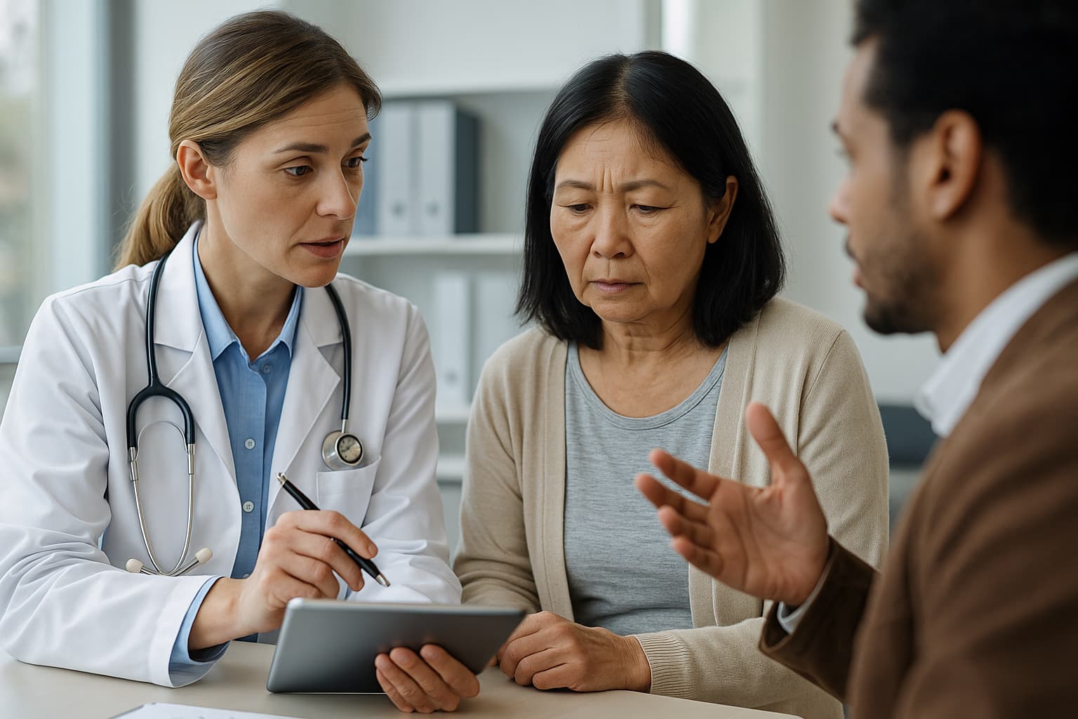 Doctor Using Translator Medical Translation Services for Healthcare Providers