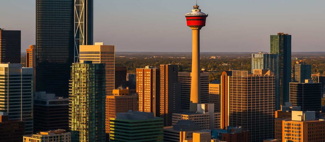 Downtown Calgary skyline with Calgary Tower, representing Translation Services in Calgary.